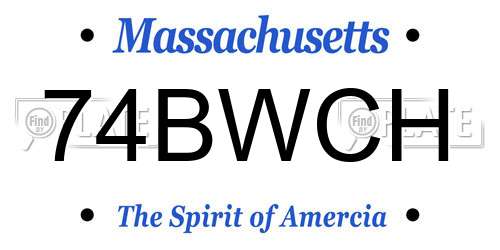 74BWCH Massachusetts License Plate