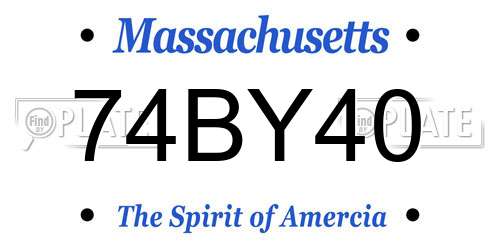 74BY40 Massachusetts License Plate