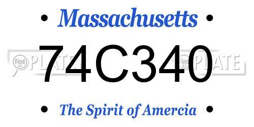 74C340 Massachusetts License Plate