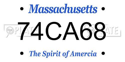 74CA68 Massachusetts License Plate