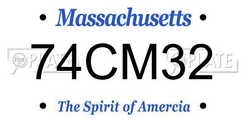 74CM32 Massachusetts License Plate