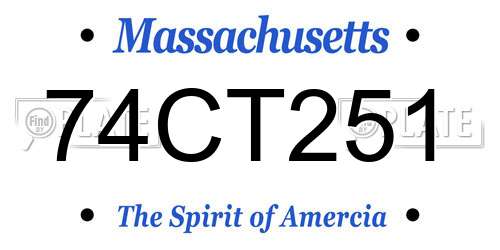 74CT251 Massachusetts License Plate