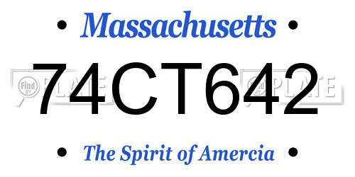 74CT642 Massachusetts License Plate