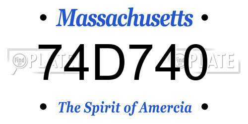 74D740 Massachusetts License Plate