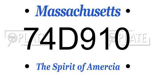 74D910 Massachusetts License Plate
