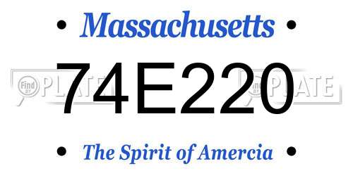 74E220 Massachusetts License Plate