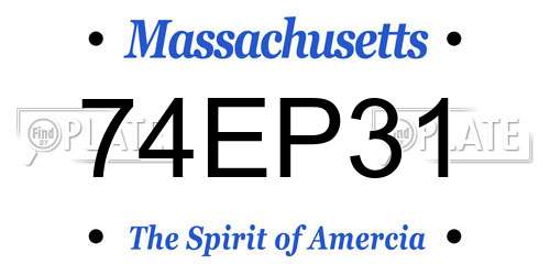 74EP31 Massachusetts License Plate
