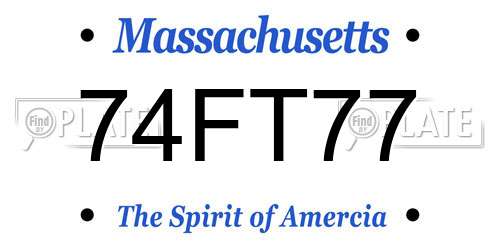 74FT77 Massachusetts License Plate