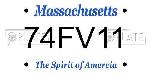 74FV11 Massachusetts License Plate