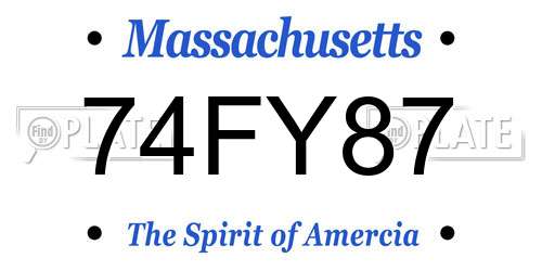 74FY87 Massachusetts License Plate
