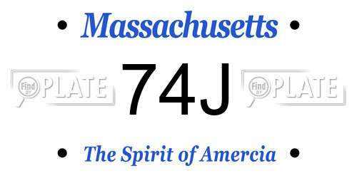 74J Massachusetts License Plate