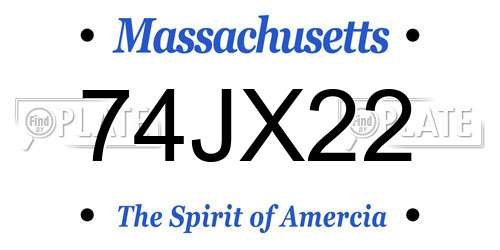 74JX22 Massachusetts License Plate