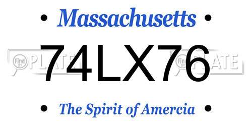 74LX76 Massachusetts License Plate