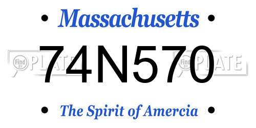 74N570 Massachusetts License Plate