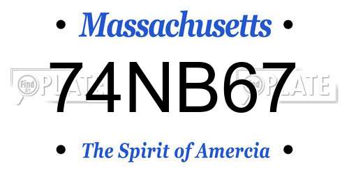74NB67 Massachusetts License Plate