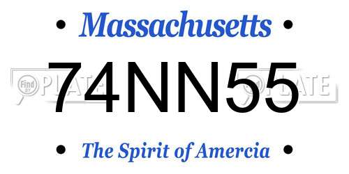 74NN55 Massachusetts License Plate