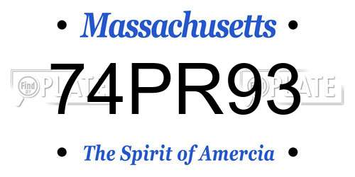 74PR93 Massachusetts License Plate
