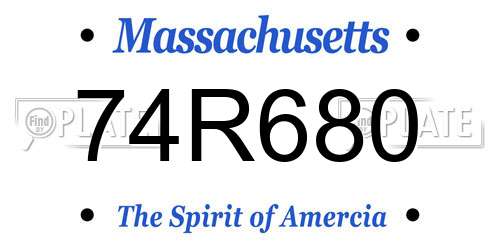 74R680 Massachusetts License Plate