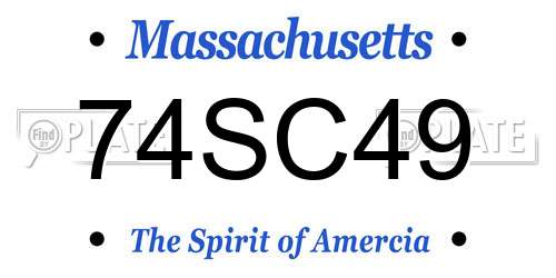74SC49 Massachusetts License Plate
