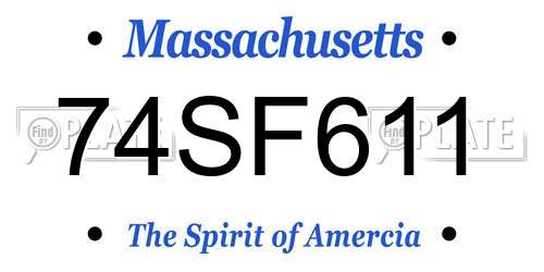 74SF611 Massachusetts License Plate