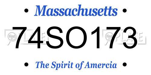 74SO173 Massachusetts License Plate