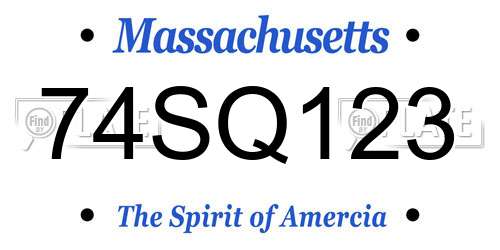 74SQ123 Massachusetts License Plate