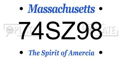 74SZ98 Massachusetts License Plate