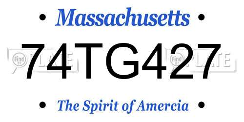 74TG427 Massachusetts License Plate