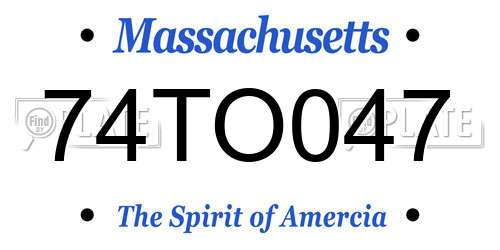 74TO047 Massachusetts License Plate