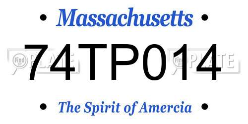 74TP014 Massachusetts License Plate