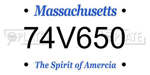 74V650 Massachusetts License Plate