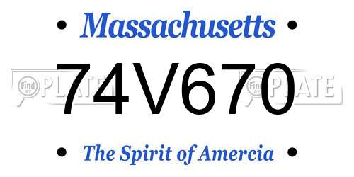 74V670 Massachusetts License Plate