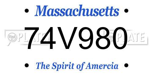 74V980 Massachusetts License Plate