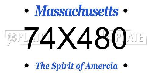 74X480 Massachusetts License Plate