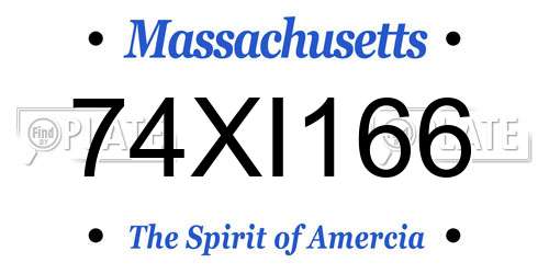 74XI166 Massachusetts License Plate
