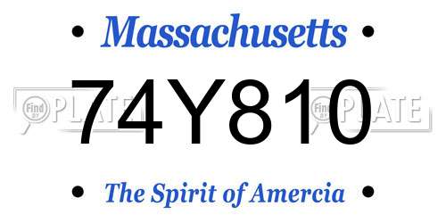 74Y810 Massachusetts License Plate