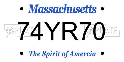 74YR70 Massachusetts License Plate