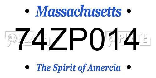 74ZP014 Massachusetts License Plate