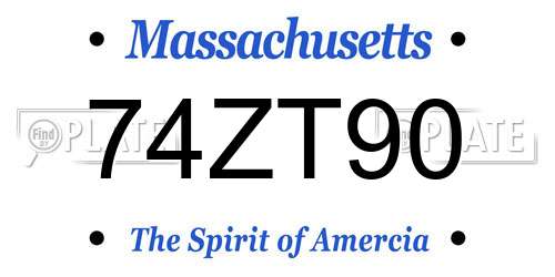 74ZT90 Massachusetts License Plate