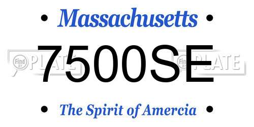 7500SE Massachusetts License Plate