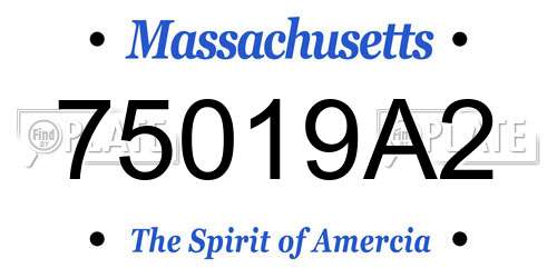 75019A2 Massachusetts License Plate