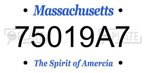 75019A7 Massachusetts License Plate
