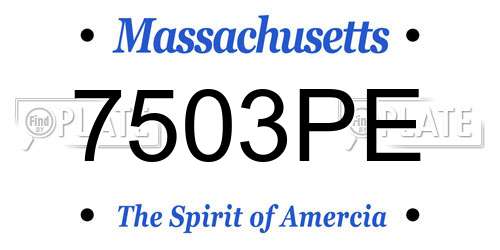 7503PE Massachusetts License Plate