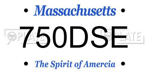 750DSE Massachusetts License Plate