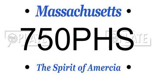 750PHS Massachusetts License Plate