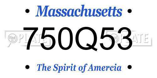 750Q53 Massachusetts License Plate