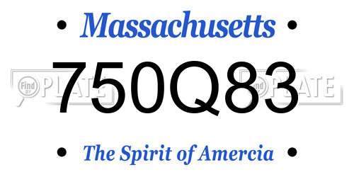 750Q83 Massachusetts License Plate