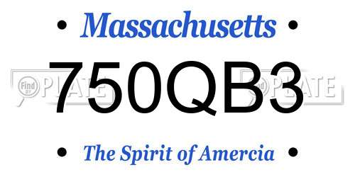 750QB3 Massachusetts License Plate