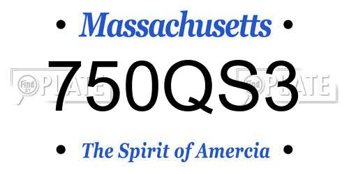 750QS3 Massachusetts License Plate