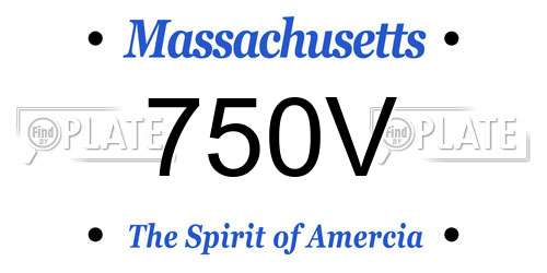 750V Massachusetts License Plate